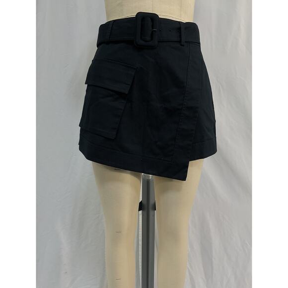 Simkhai 'Lizette' Black Belted Utilitarian Mini Skort Size 0 - Picture 2 of 5